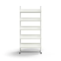 Kenkähylly ENTRY Perusosa, lattiamalli, 10 kenkähyllyä, 1800x900x600 mm, valkoinen