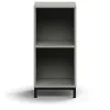 Kirjahylly QBUS 1 hylly, jalusta, 868x400x400 mm, musta, vaaleanharmaa