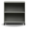 Kirjahylly QBUS 1 hylly, jalusta, 868x800x400 mm, musta, vaaleanharmaa