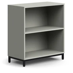 Kirjahylly QBUS 1 hylly, jalusta, 868x800x400 mm, musta, vaaleanharmaa