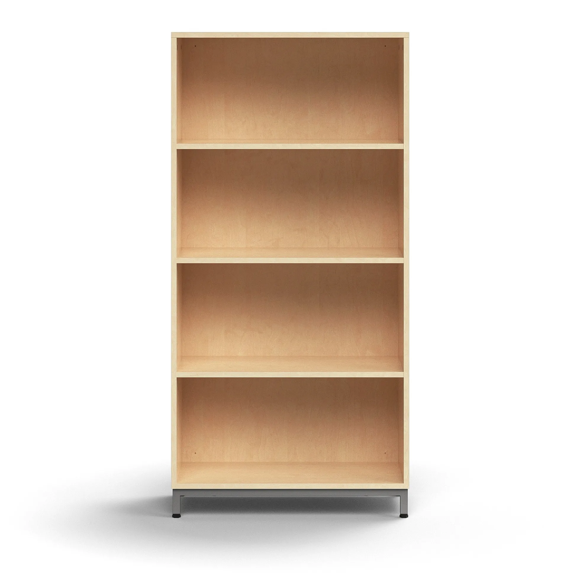 Kirjahylly QBUS 3 hyllytasoa, jalusta, 1636x800x400 mm, hopeanharmaa, koivu