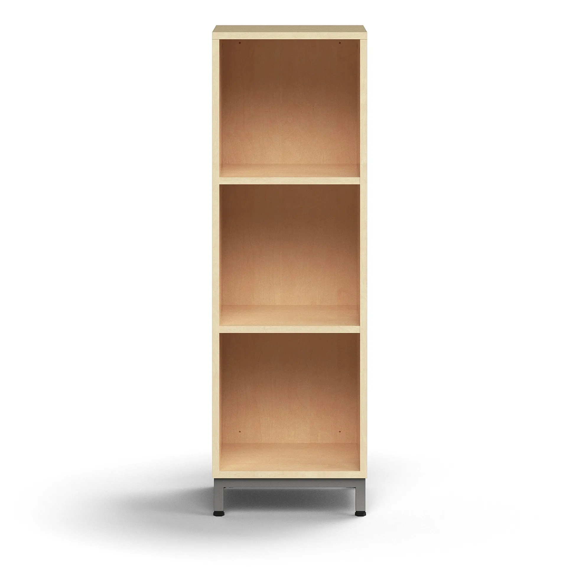 Kirjahylly QBUS 2 hyllytasoa, jalusta, 1252x400x400 mm, hopeanharmaa, koivu