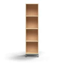Kirjahylly QBUS 3 hyllytasoa, jalusta, 1636x400x400 mm, hopeanharmaa, koivu