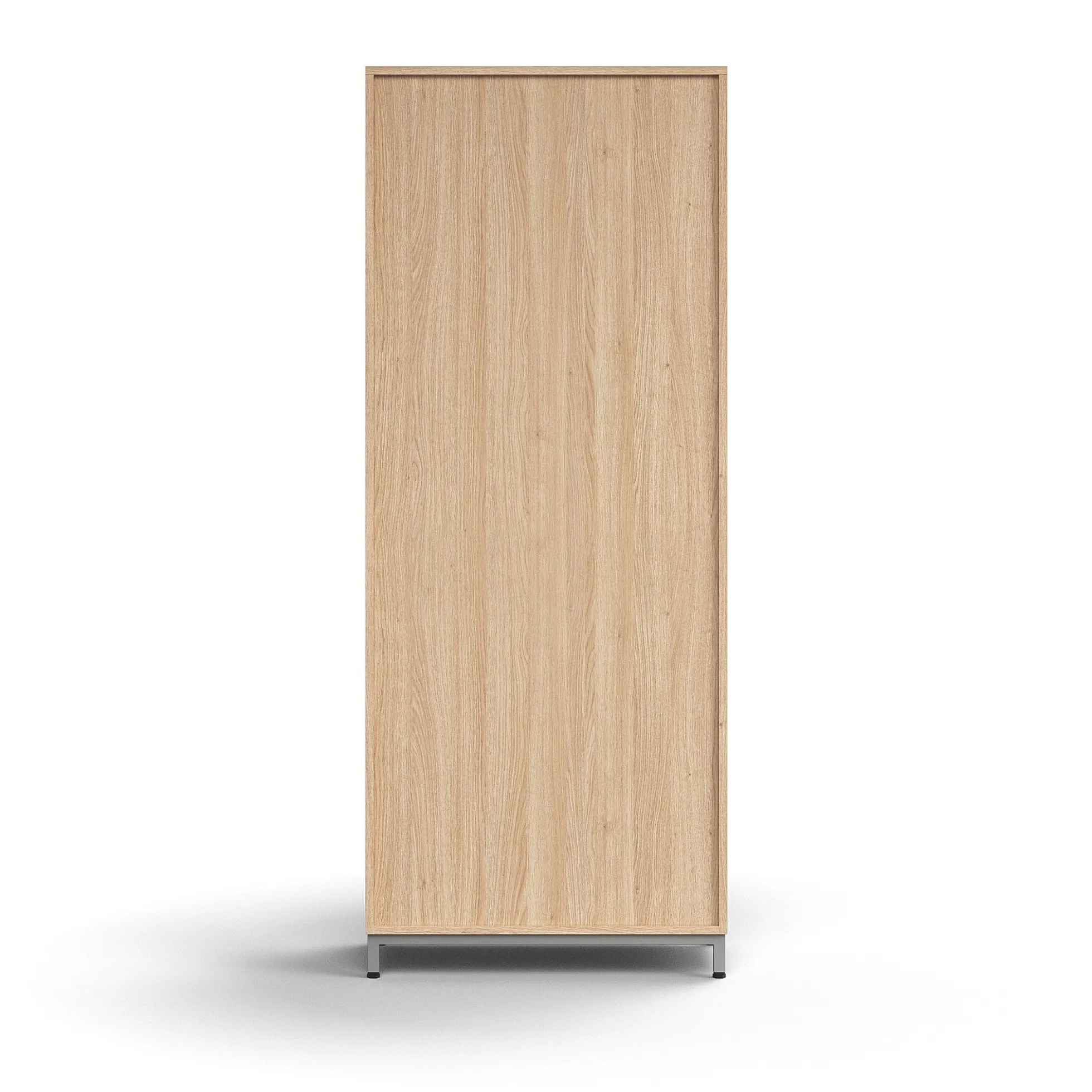 Kirjahylly QBUS 4 hyllytasoa, jalusta, 2020x800x400 mm, hopeanharmaa, tammi