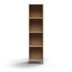 Kirjahylly QBUS 3 hyllytasoa, jalusta, 1636x400x400 mm, hopeanharmaa, tammi