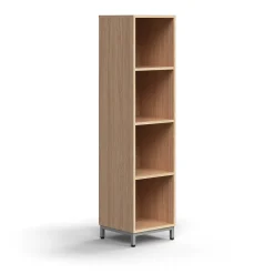 Kirjahylly QBUS 3 hyllytasoa, jalusta, 1636x400x400 mm, hopeanharmaa, tammi