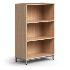 Kirjahylly QBUS 2 hyllytasoa, jalusta, 1252x800x400 mm, hopeanharmaa, tammi