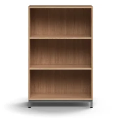 Kirjahylly QBUS 2 hyllytasoa, jalusta, 1252x800x400 mm, hopeanharmaa, tammi