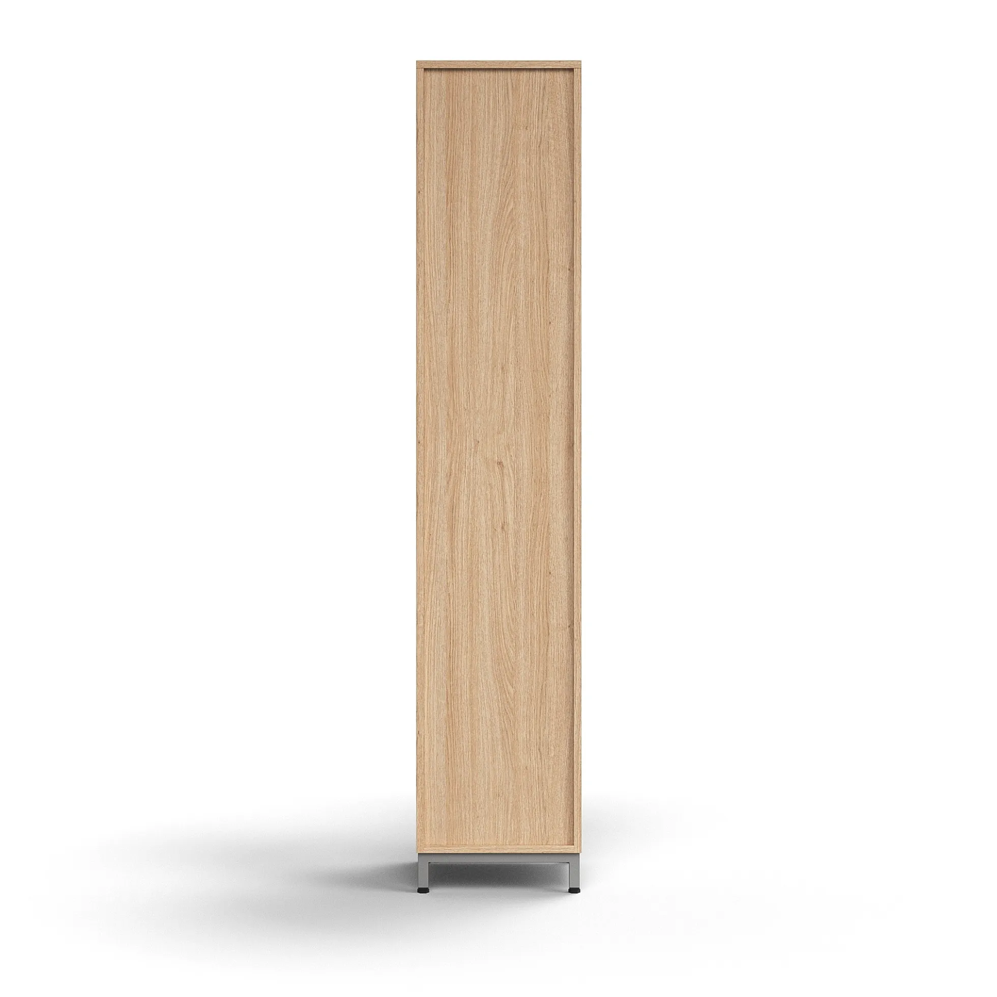 Kirjahylly QBUS 4 hyllytasoa, jalusta, 2020x400x400 mm, hopeanharmaa, tammi
