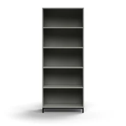 Kirjahylly QBUS 4 hyllytasoa, jalusta, 2020x800x400 mm, musta, vaaleanharmaa