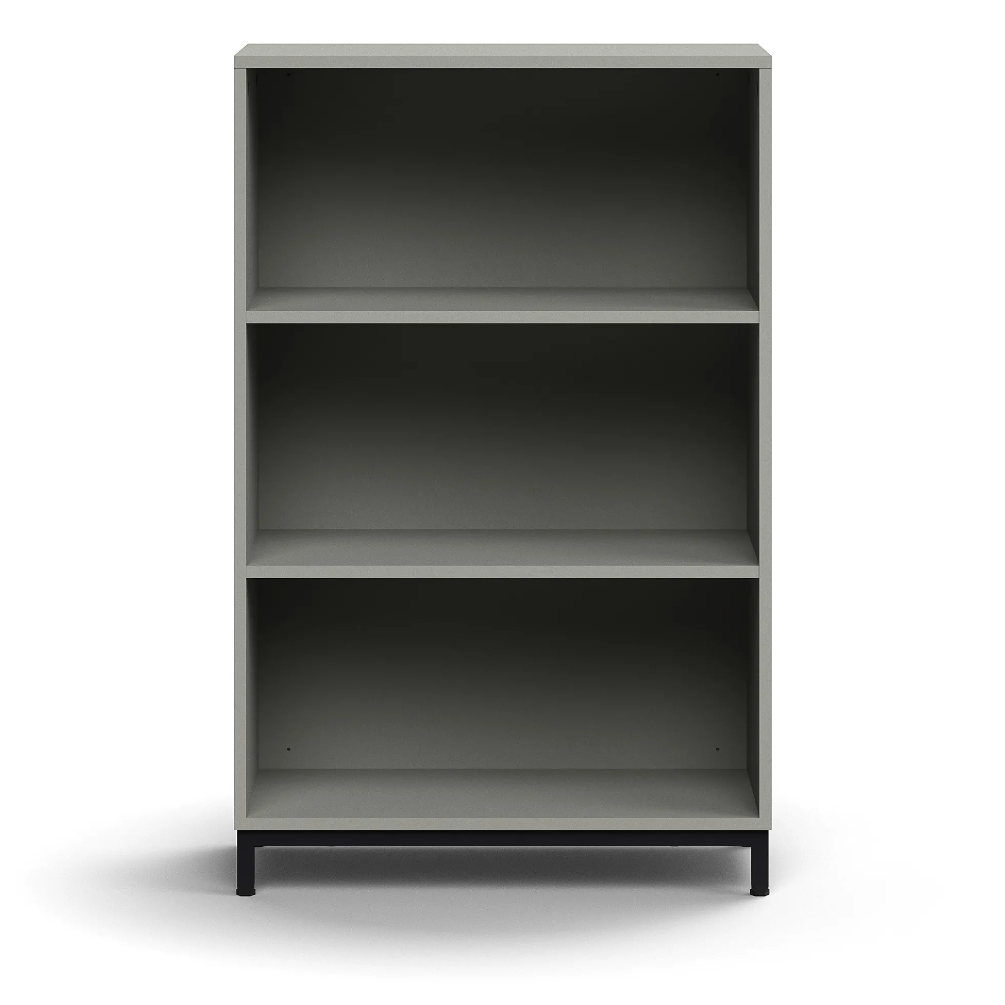 Kirjahylly QBUS 2 hyllytasoa, jalusta, 1252x800x400 mm, musta, vaaleanharmaa