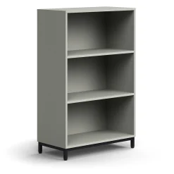 Kirjahylly QBUS 2 hyllytasoa, jalusta, 1252x800x400 mm, musta, vaaleanharmaa
