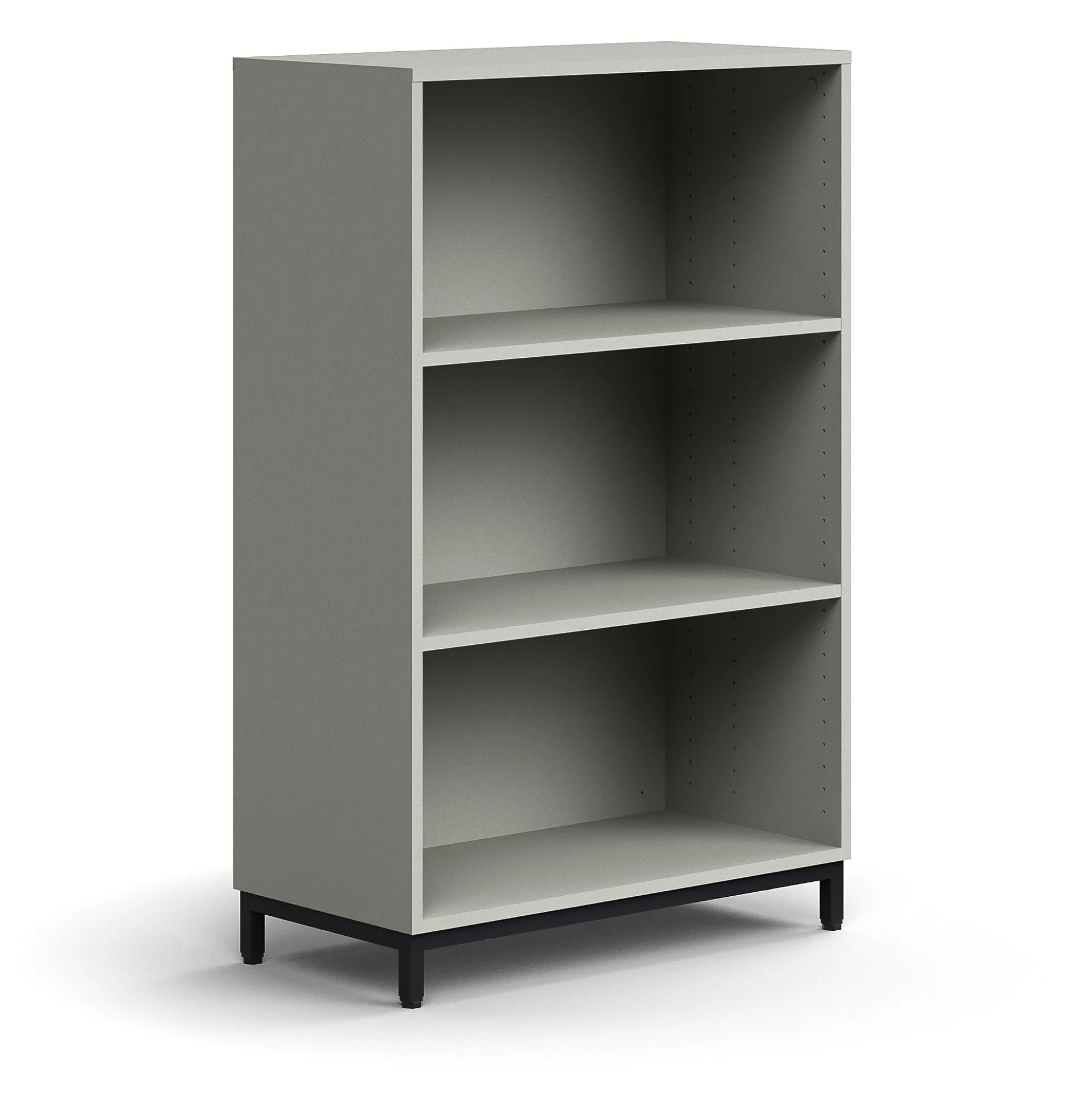 Kirjahylly QBUS 2 hyllytasoa, jalusta, 1252x800x400 mm, musta, vaaleanharmaa