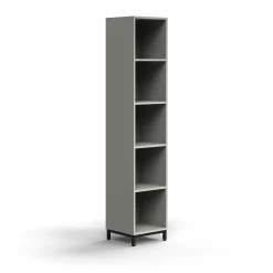 Kirjahylly QBUS 4 hyllytasoa, jalusta, 2020x400x400 mm, musta, vaaleanharmaa