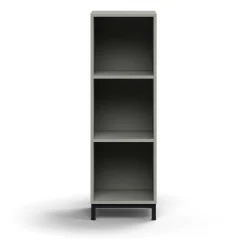 Kirjahylly QBUS 2 hyllytasoa, jalusta, 1252x400x400 mm, musta, vaaleanharmaa