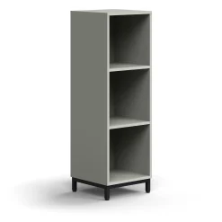 Kirjahylly QBUS 2 hyllytasoa, jalusta, 1252x400x400 mm, musta, vaaleanharmaa