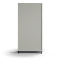 Kirjahylly QBUS 3 hyllytasoa, jalusta, 1636x800x400 mm, musta, vaaleanharmaa