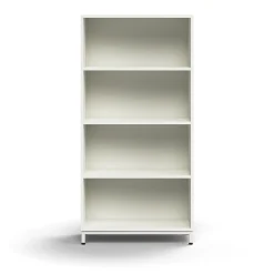 Kirjahylly QBUS 3 hyllytasoa, jalusta, 1636x800x400 mm, valkoinen