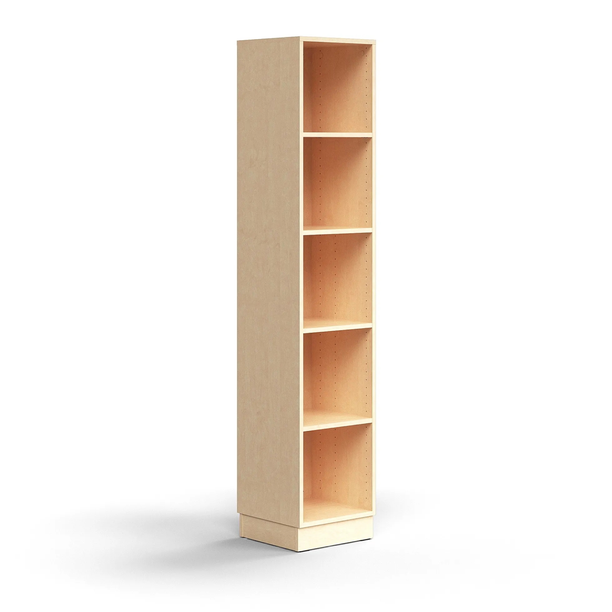 Kirjahylly QBUS 4 hyllytasoa, sokkeli, 2020x400x400 mm, koivu