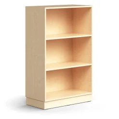 Kirjahylly QBUS 2 hyllytasoa, sokkeli, 1252x800x400 mm, koivu