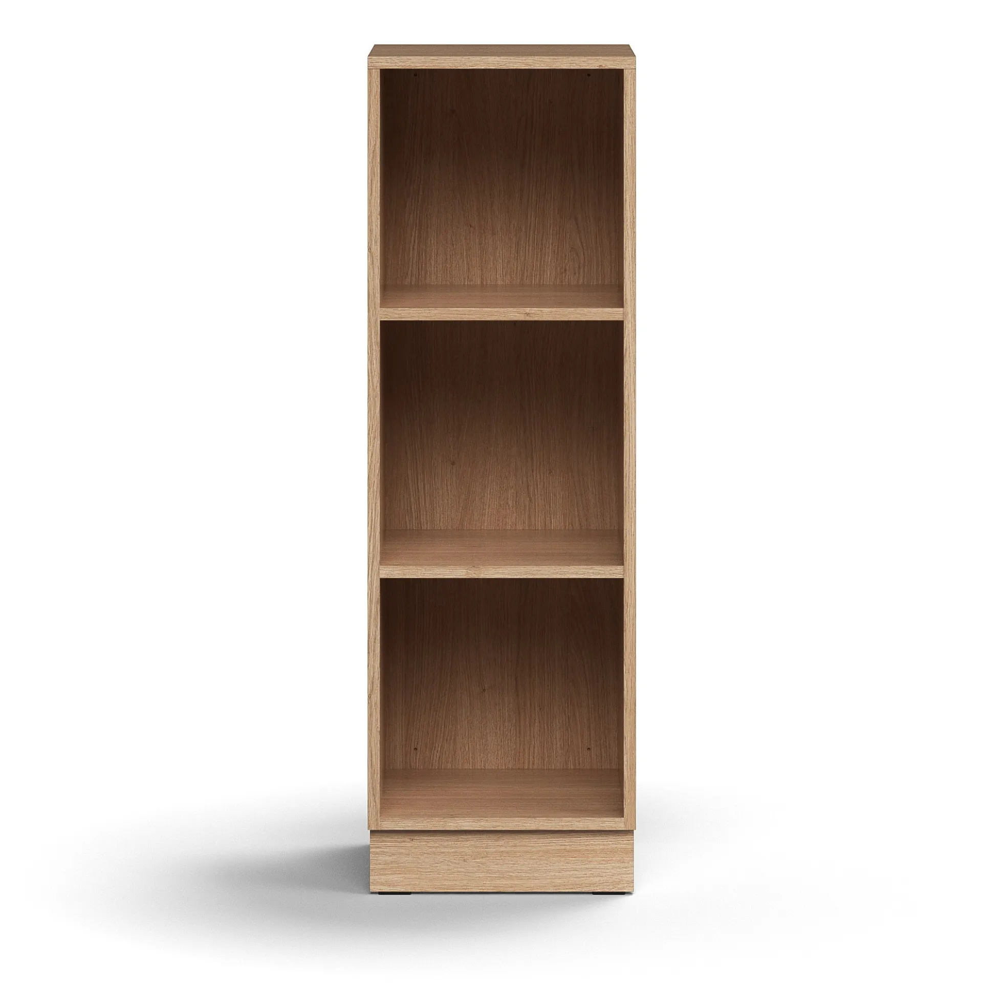 Kirjahylly QBUS 2 hyllytasoa, sokkeli, 1252x400x400 mm, tammi