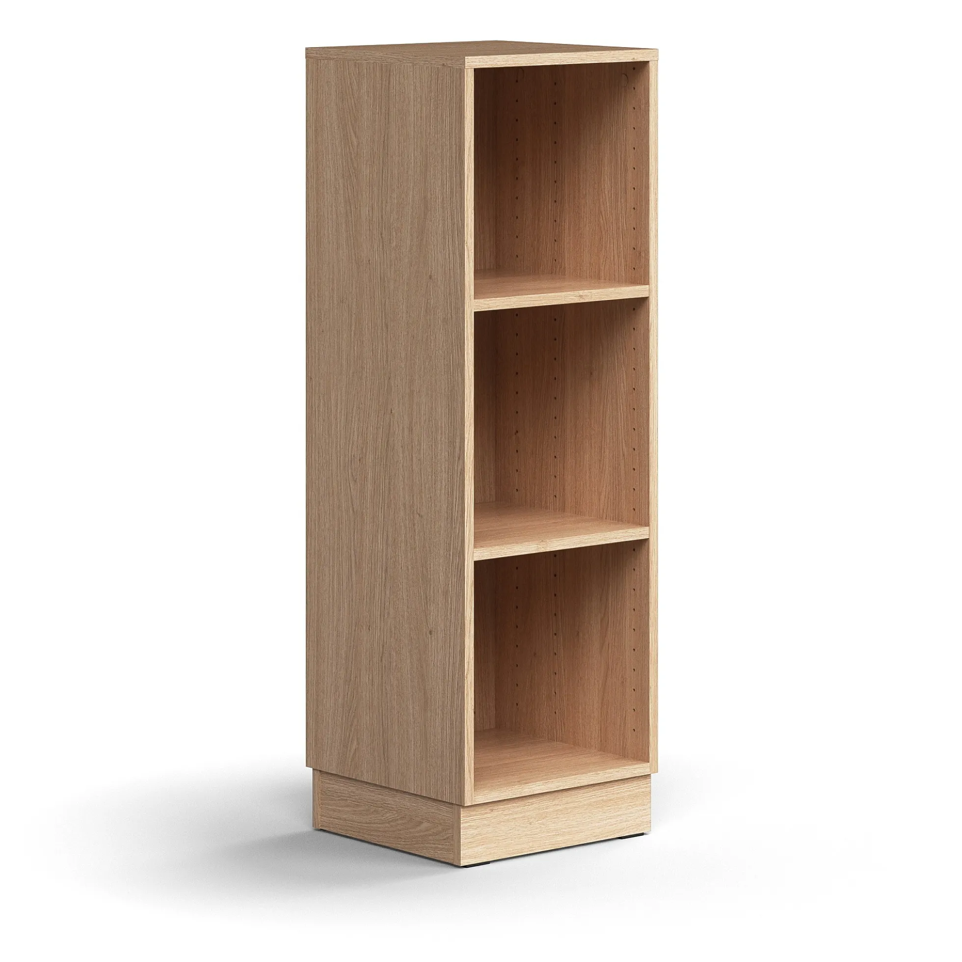 Kirjahylly QBUS 2 hyllytasoa, sokkeli, 1252x400x400 mm, tammi