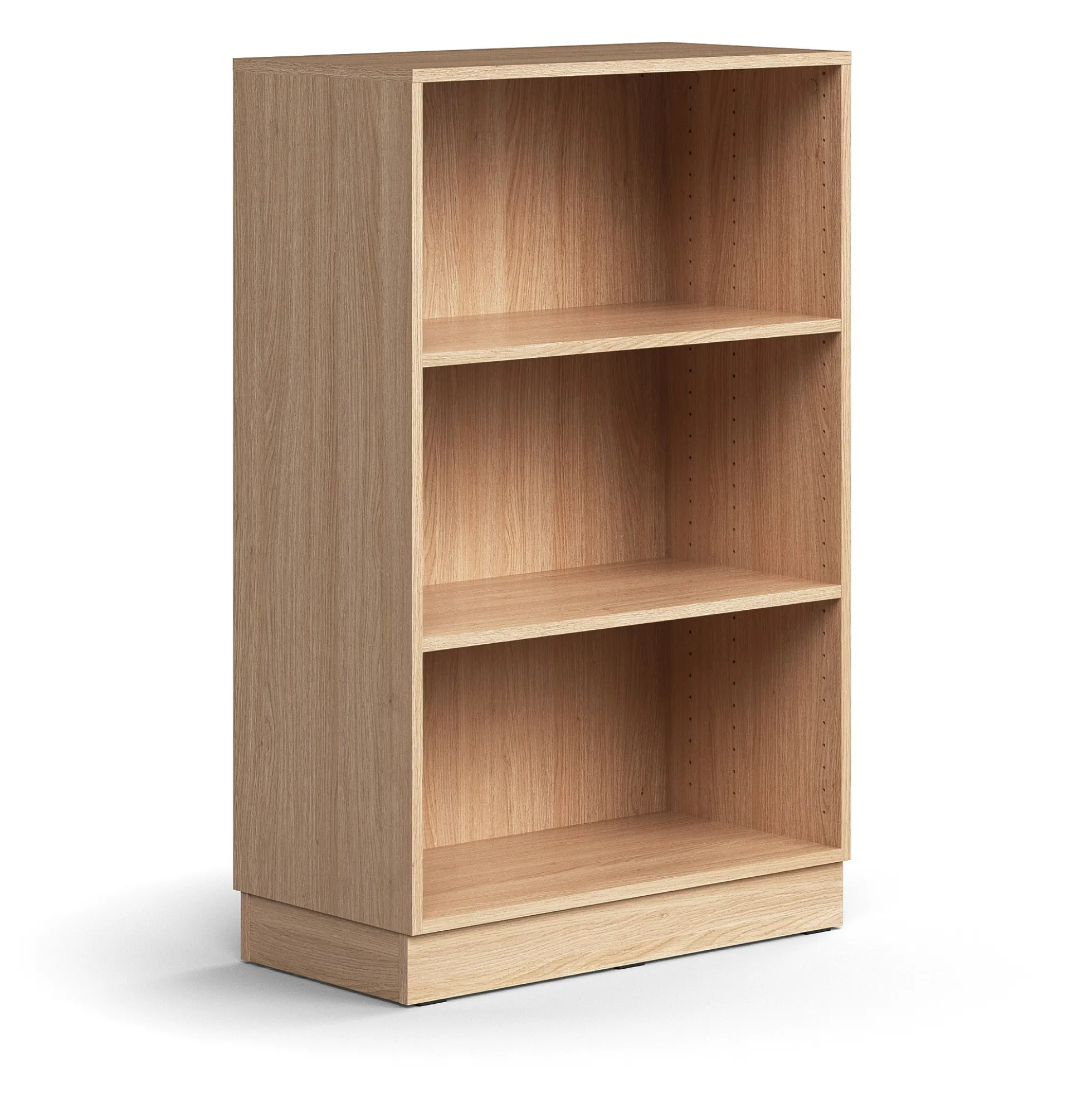 Kirjahylly QBUS 2 hyllytasoa, sokkeli, 1252x800x400 mm, tammi