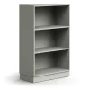 Kirjahylly QBUS 2 hyllytasoa, sokkeli, 1252x800x400 mm, vaaleanharmaa