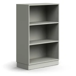 Kirjahylly QBUS 2 hyllytasoa, sokkeli, 1252x800x400 mm, vaaleanharmaa