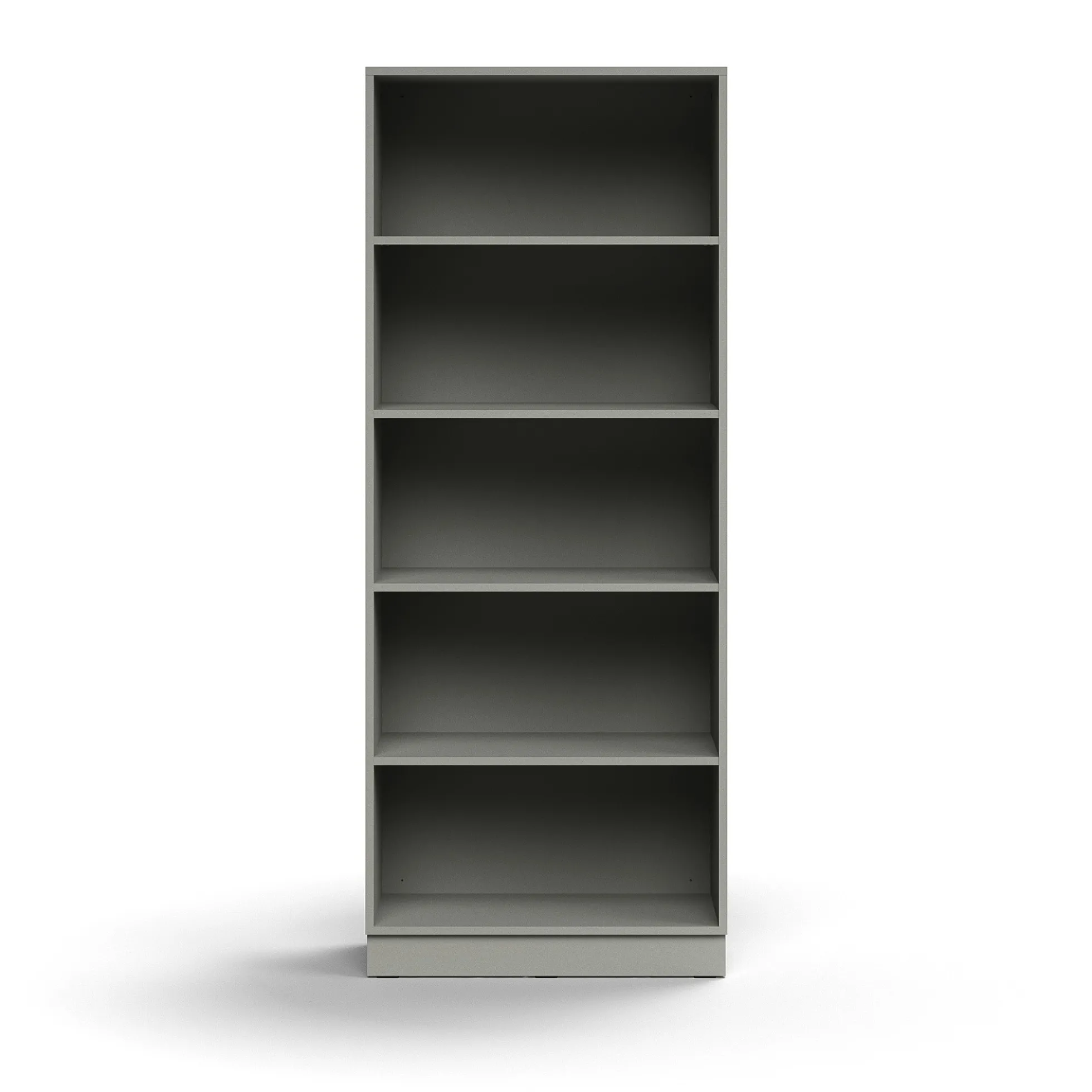 Kirjahylly QBUS 4 hyllytasoa, sokkeli, 2020x800x400 mm, vaaleanharmaa