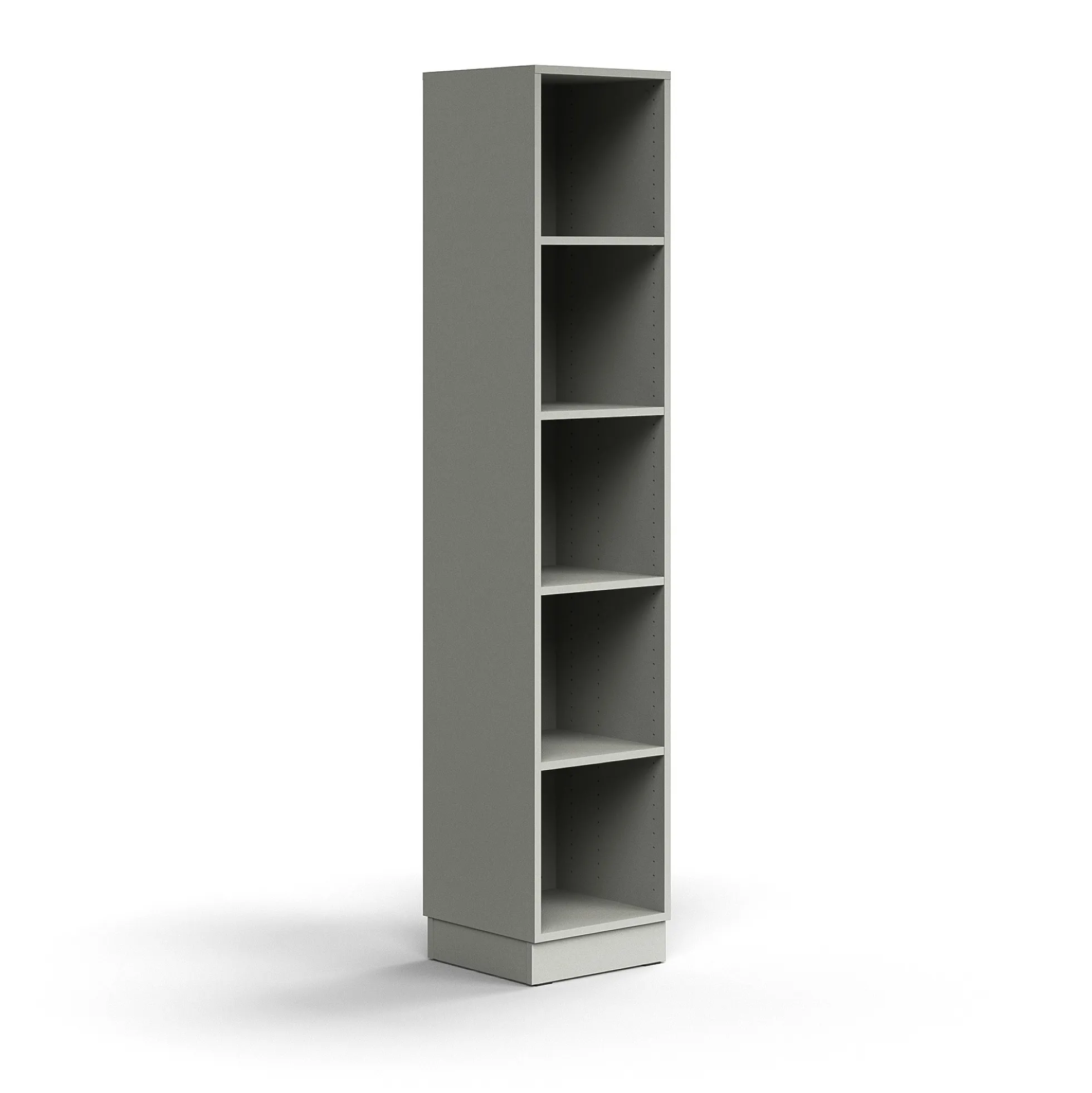 Kirjahylly QBUS 4 hyllytasoa, sokkeli, 2020x400x400 mm, vaaleanharmaa