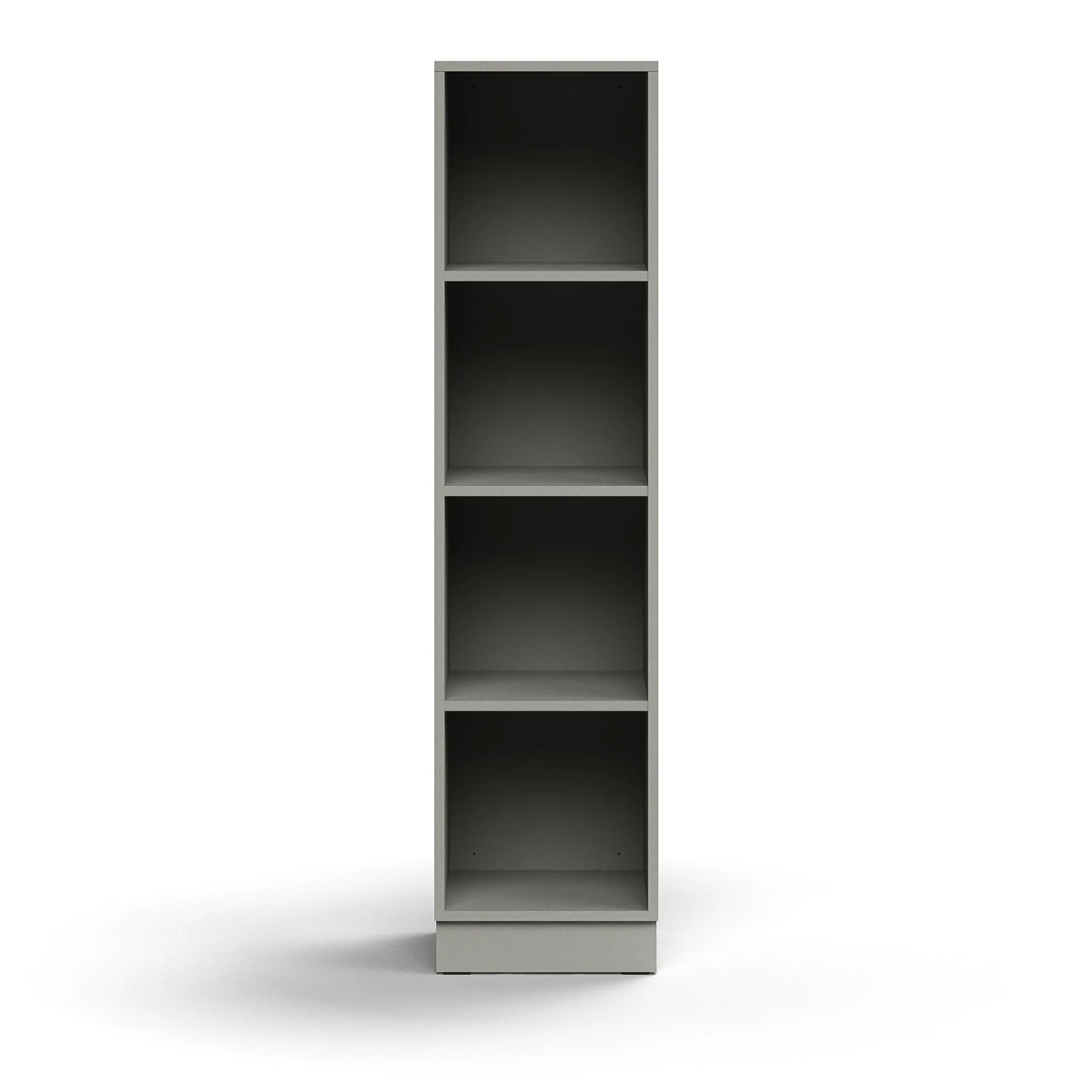 Kirjahylly QBUS 3 hyllytasoa, sokkeli, 1636x400x400 mm, vaaleanharmaa