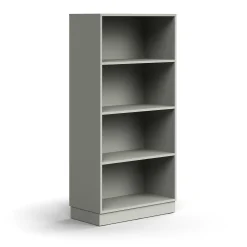 Kirjahylly QBUS 3 hyllytasoa, sokkeli, 1636x800x400 mm, vaaleanharmaa