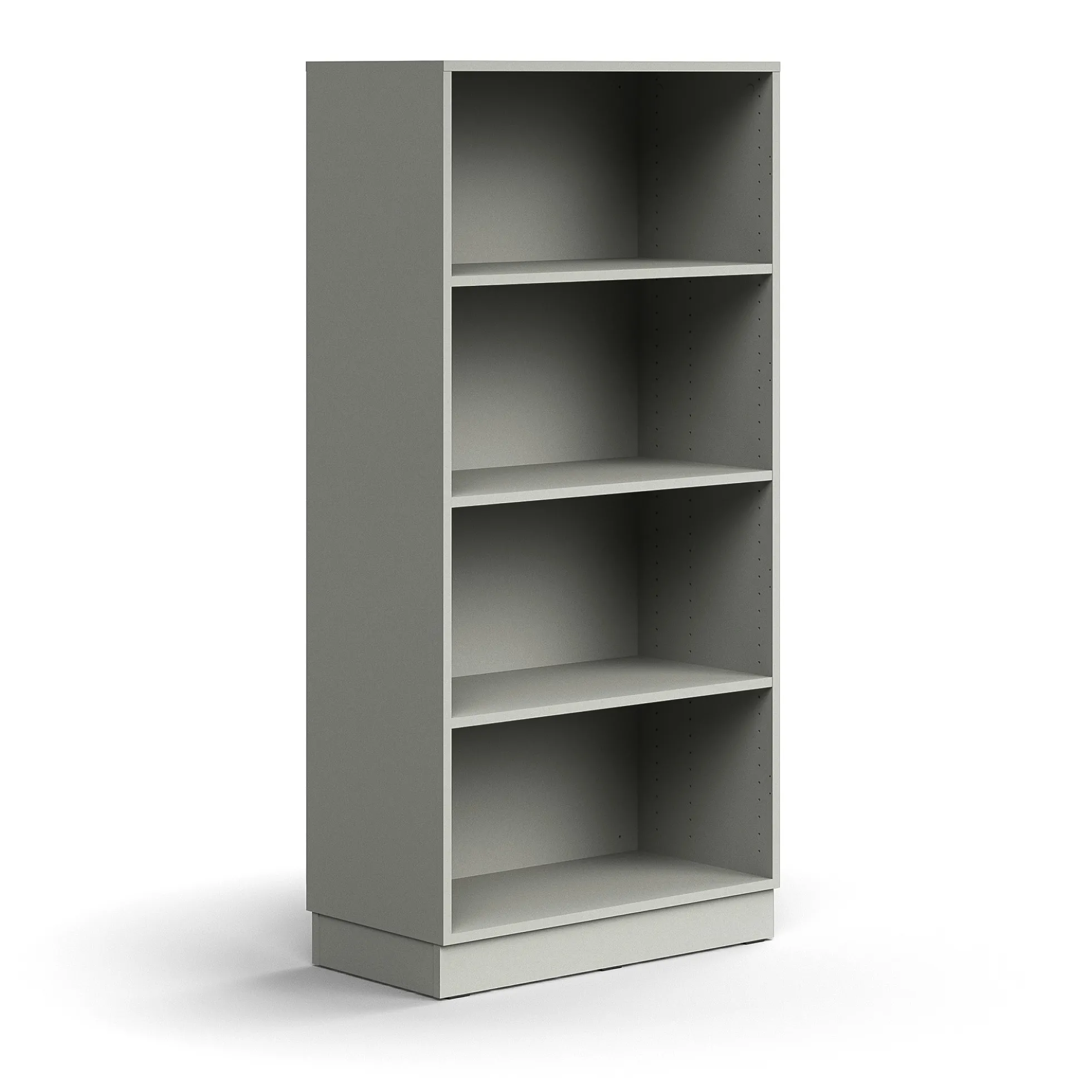 Kirjahylly QBUS 3 hyllytasoa, sokkeli, 1636x800x400 mm, vaaleanharmaa