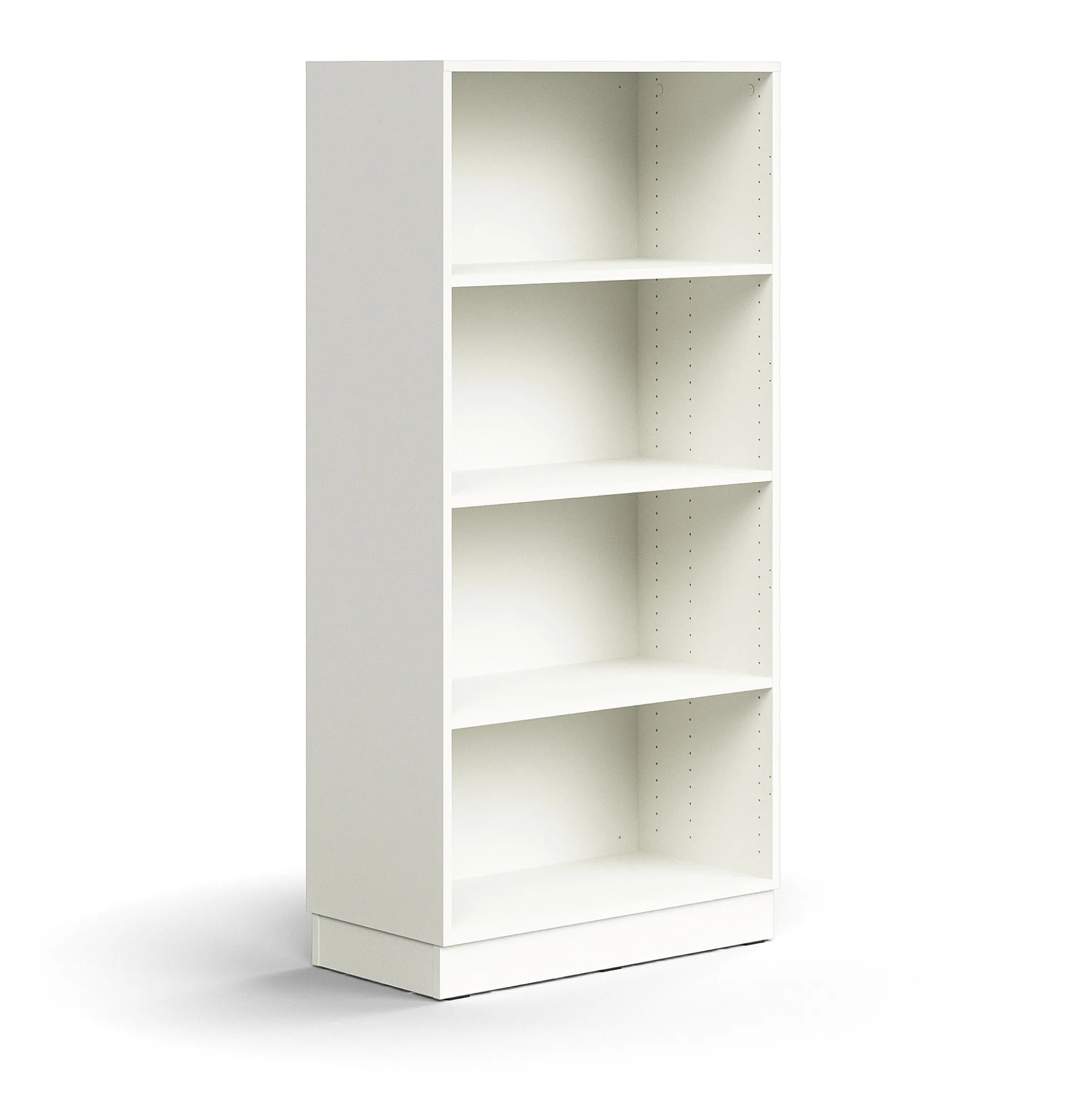 Kirjahylly QBUS 3 hyllytasoa, sokkeli, 1636x800x400 mm, valkoinen