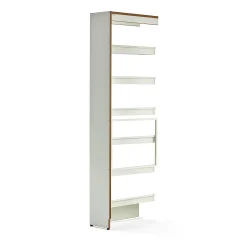 Kirjastohylly STORY Jatko-osa, yksipuolinen, 2240x723x305 mm, 6 hyllytasoa, valkoinen