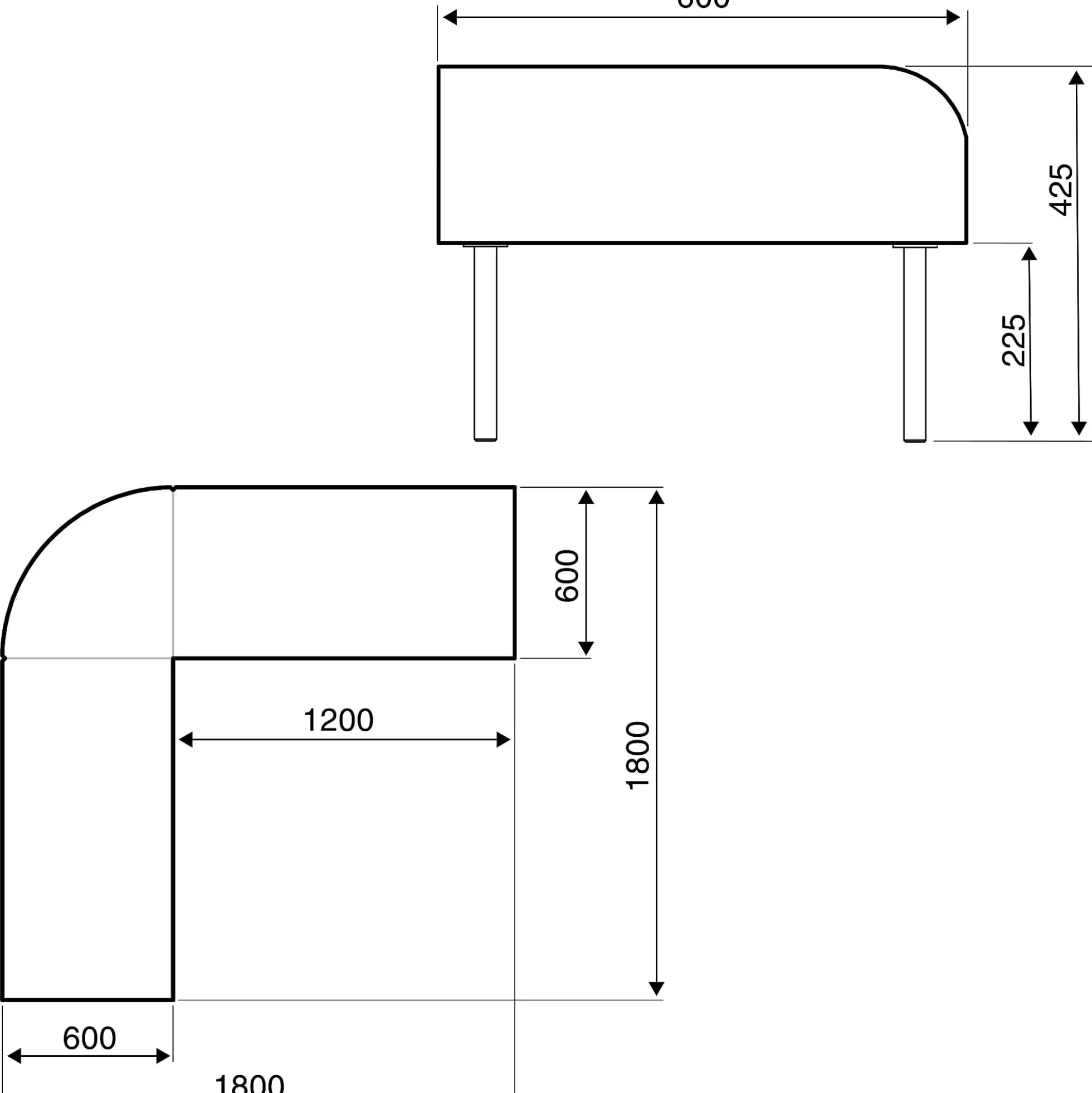 Kulmapenkki VARIETY Kupera, kangas Blues CSII, taupe