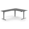 Kulmasähköpöytä FLEXUS 1600x2000 mm, hopeanharmaa jalusta, harmaa