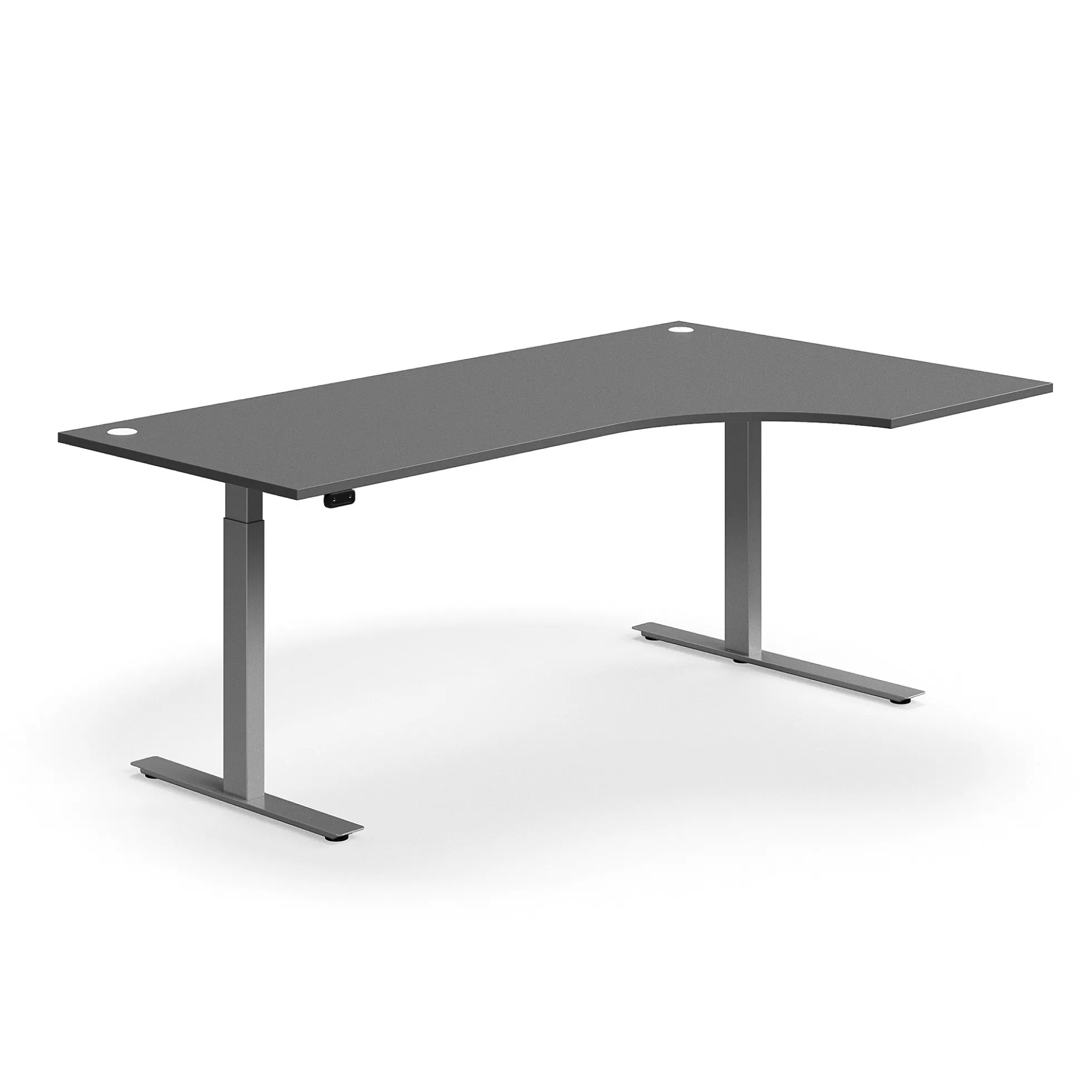 Kulmasähköpöytä FLEXUS 2000x1200 mm, hopeanharmaa jalusta, harmaa