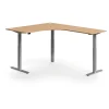 Kulmasähköpöytä FLEXUS 1600x2000 mm, hopeanharmaa jalusta, pyökki