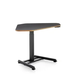 Kulmasähköpöytä NOVUS 1200x750 mm, musta jalusta, musta pöytälevy