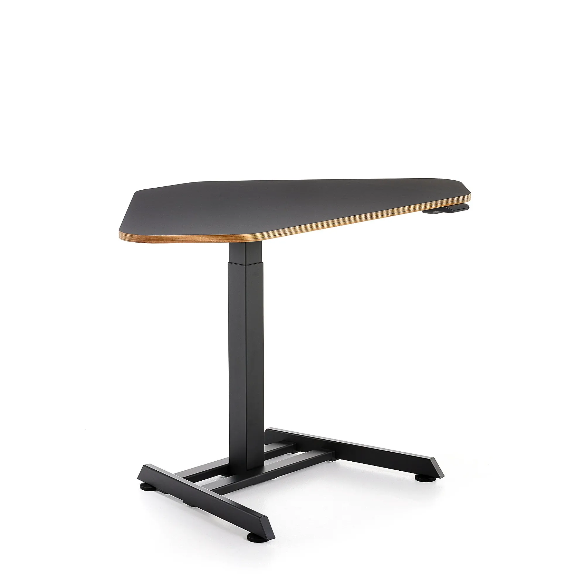 Kulmasähköpöytä NOVUS 1200x750 mm, musta jalusta, musta pöytälevy