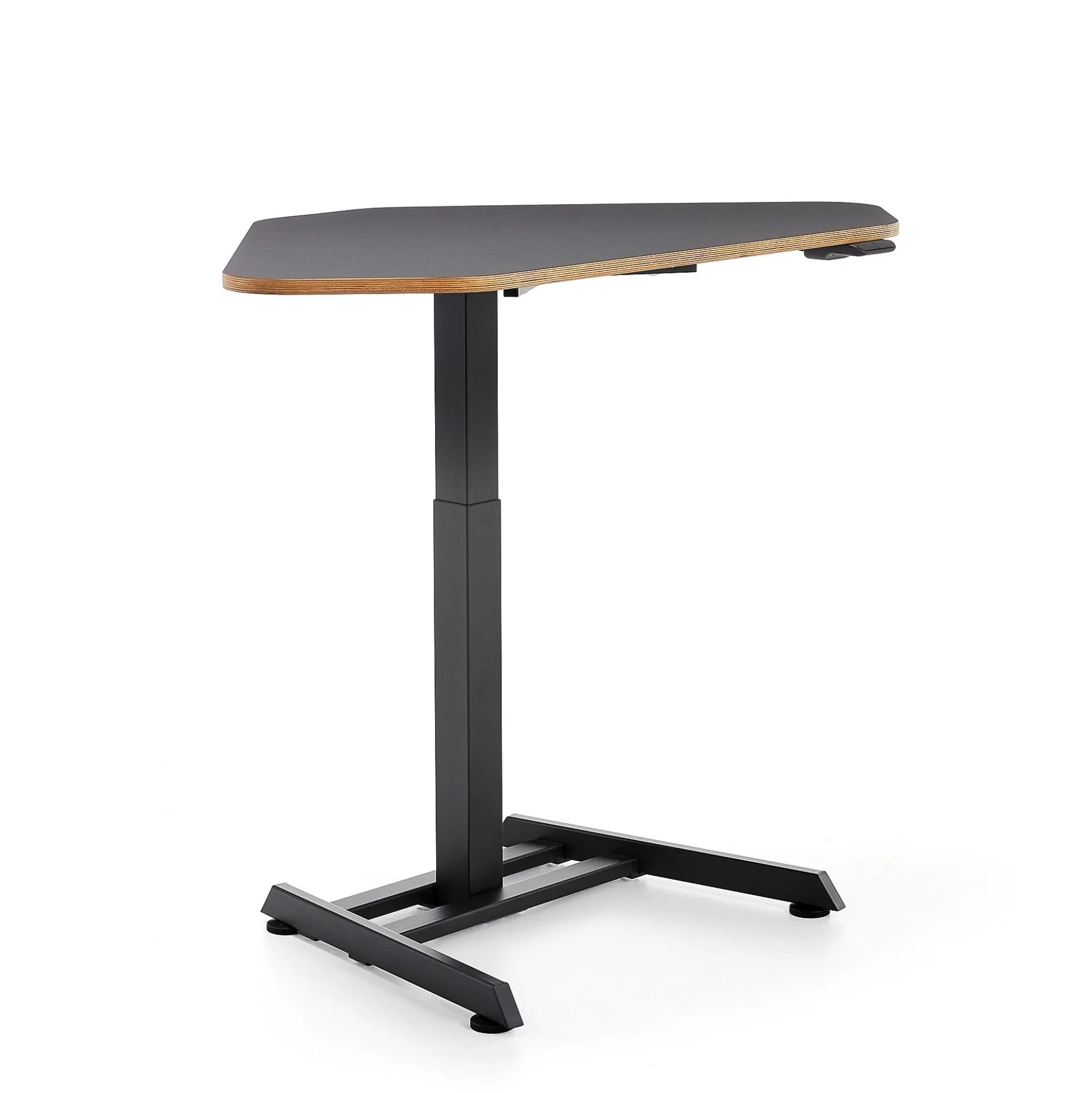 Kulmasähköpöytä NOVUS 1200x750 mm, musta jalusta, musta pöytälevy