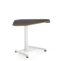 Kulmasähköpöytä NOVUS 1200x750 mm, valkoinen jalusta, musta pöytälevy