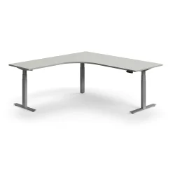 Kulmasähköpöytä QBUS 2000x2000 mm, hopeanharmaa jalusta, vaaleanharmaa