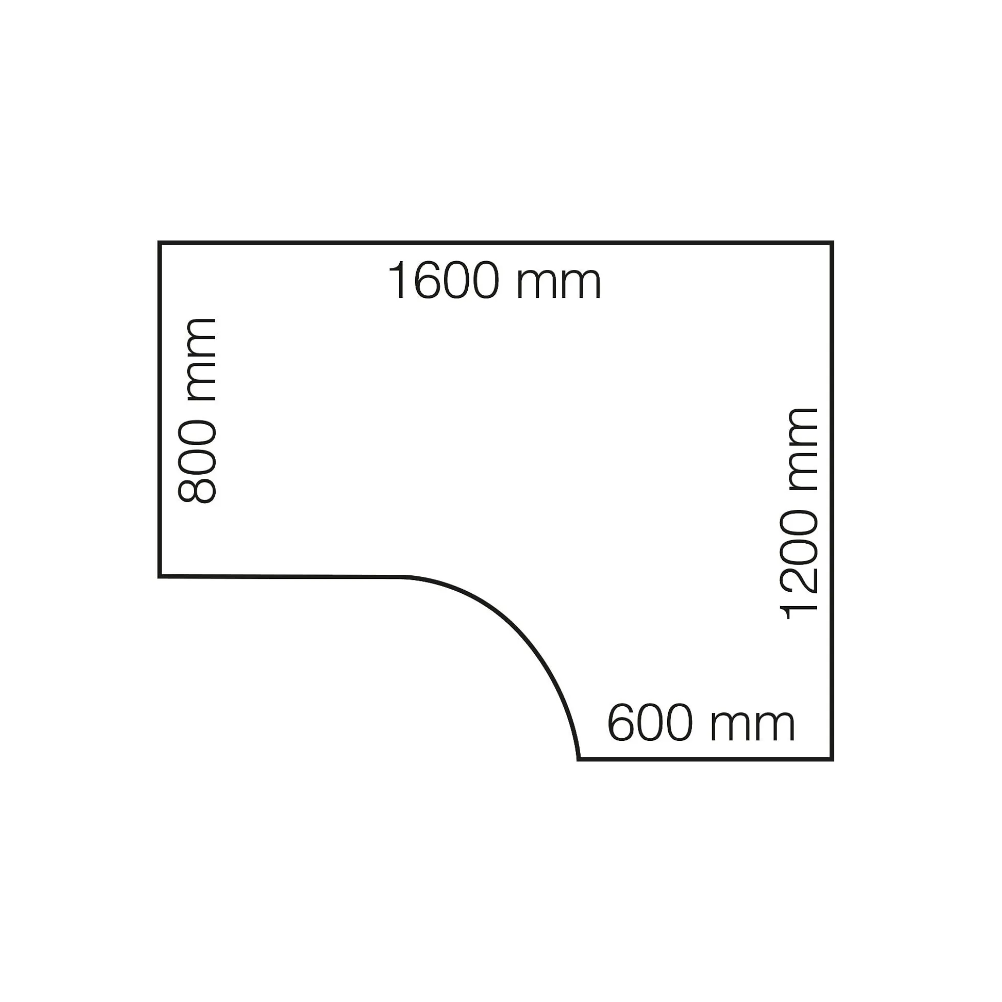 Kulmasähköpöytä QBUS 1600x1200 mm, valkoinen jalusta, vaaleanharmaa