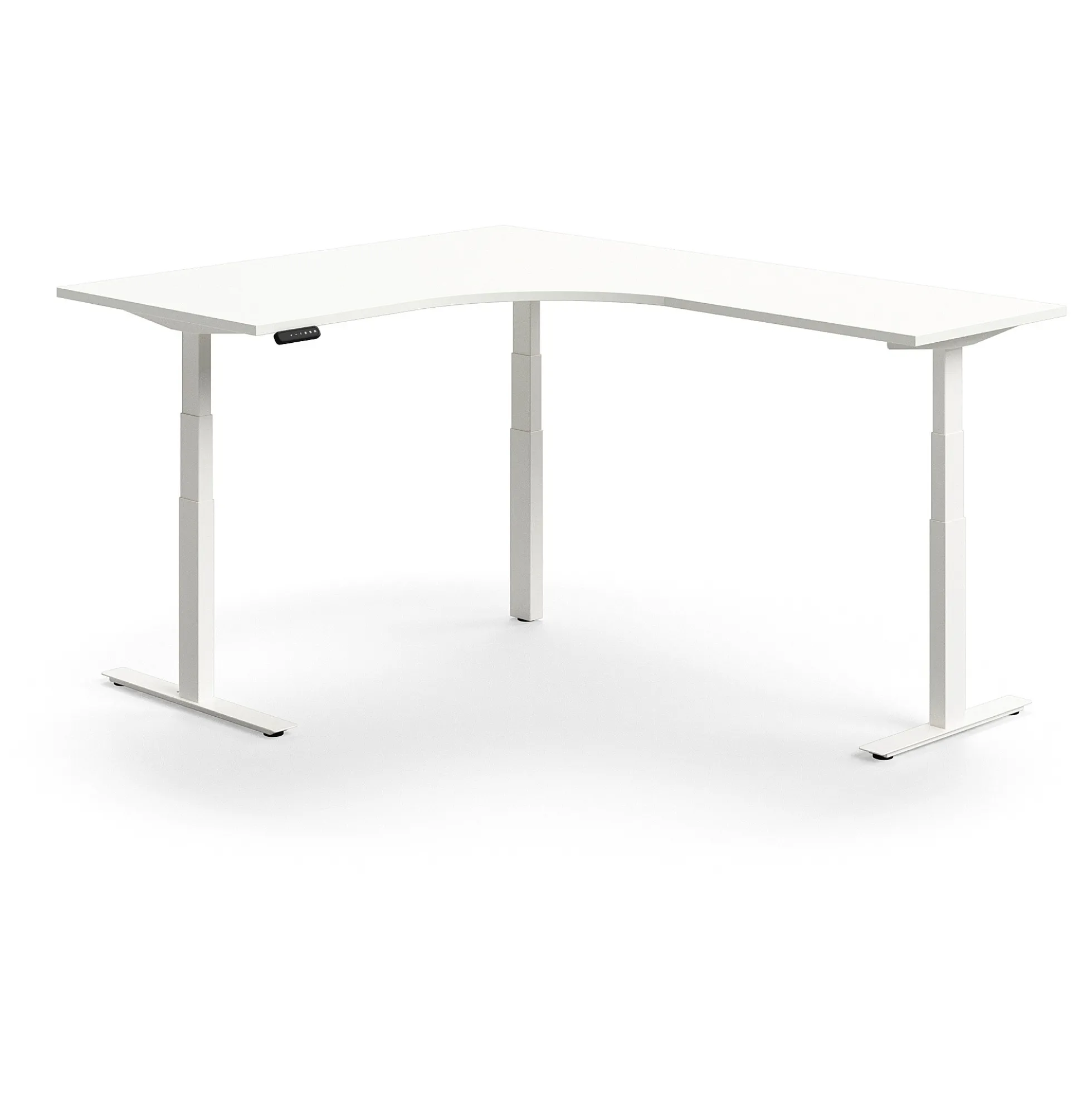 Kulmasähköpöytä QBUS 1600x2000 mm, valkoinen jalusta, valkoinen