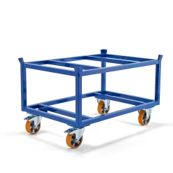 Kuormalavavaunu FRAME 500 kg, Ø 160 mm polyuretaanipyörät, jarrullinen, 1200x800x755 mm