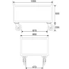 Kuormalavavaunu FRAME 500 kg, Ø 200 mm umpikumipyörät, 1200x800x795 mm