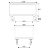 Kuormalavavaunu OUTLINE 500 kg, Ø 160 mm PU renkaat, ilman jarrua, 1200x800x625 mm